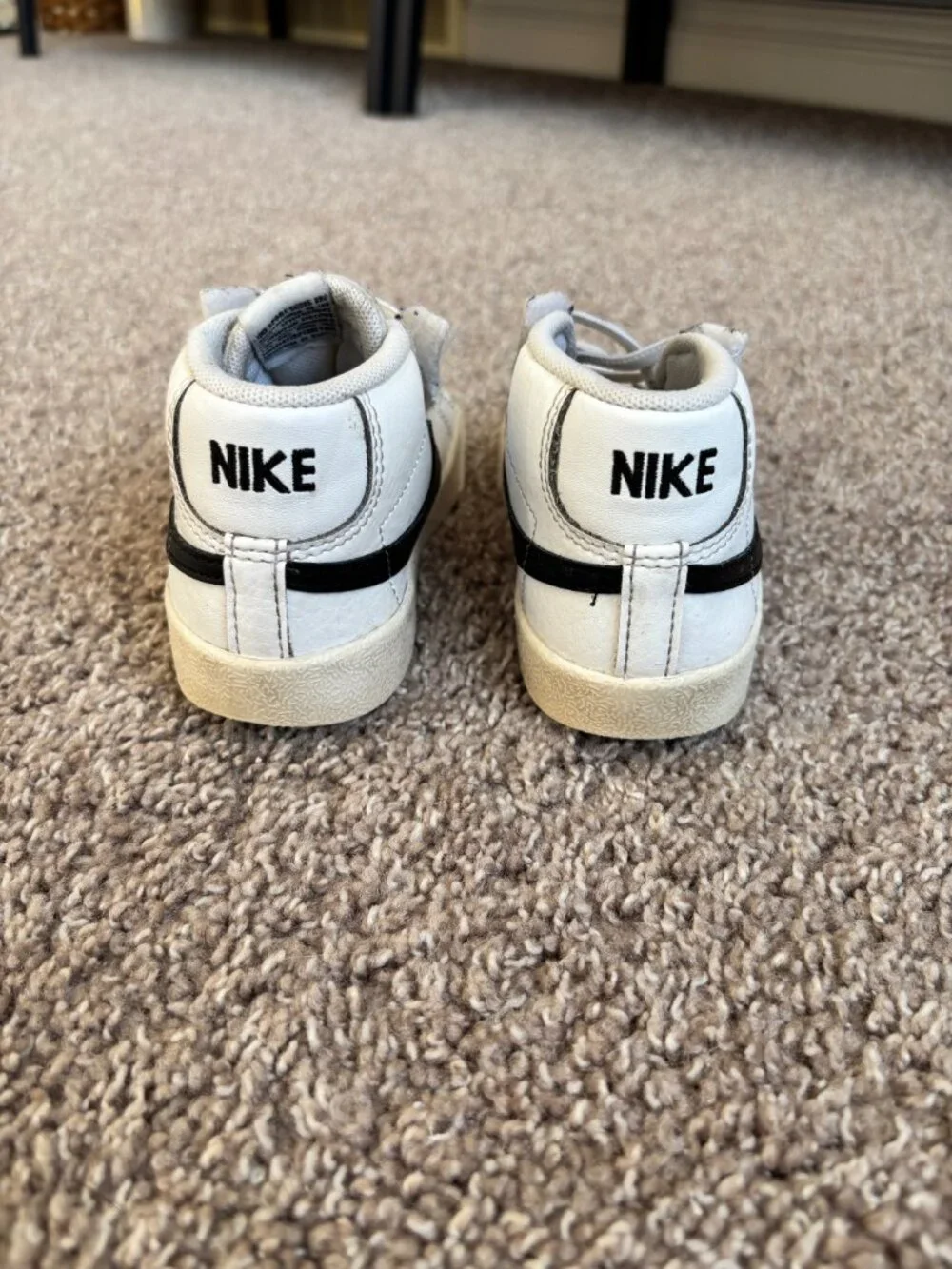 Nike Toddler Sz 9c Blazer Mid '77 White Black Child Baby Sneakers 9 C Hook&Loop - Picture 3 of 6